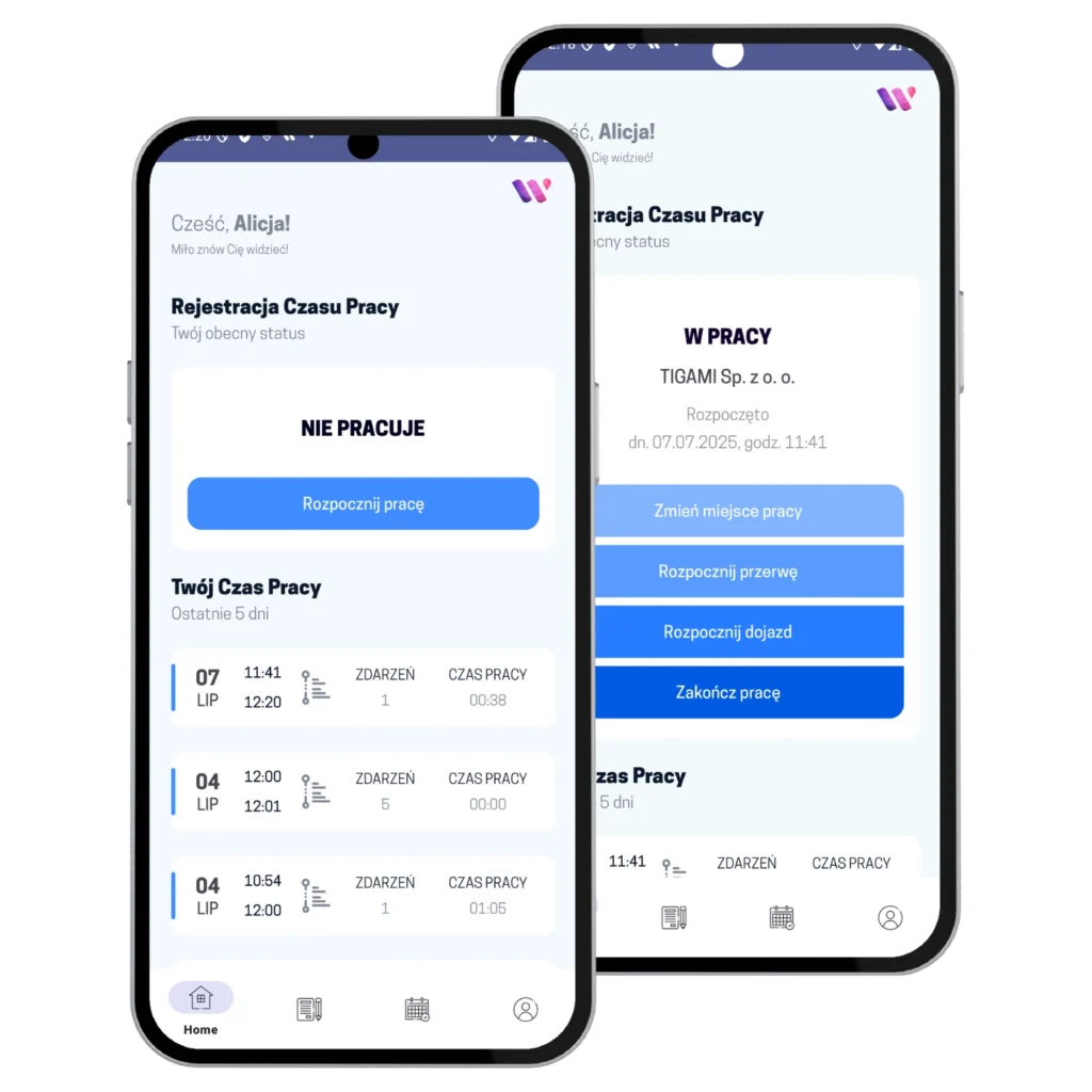 Aplikacja mobilna systemu rejestracji czasu pracy