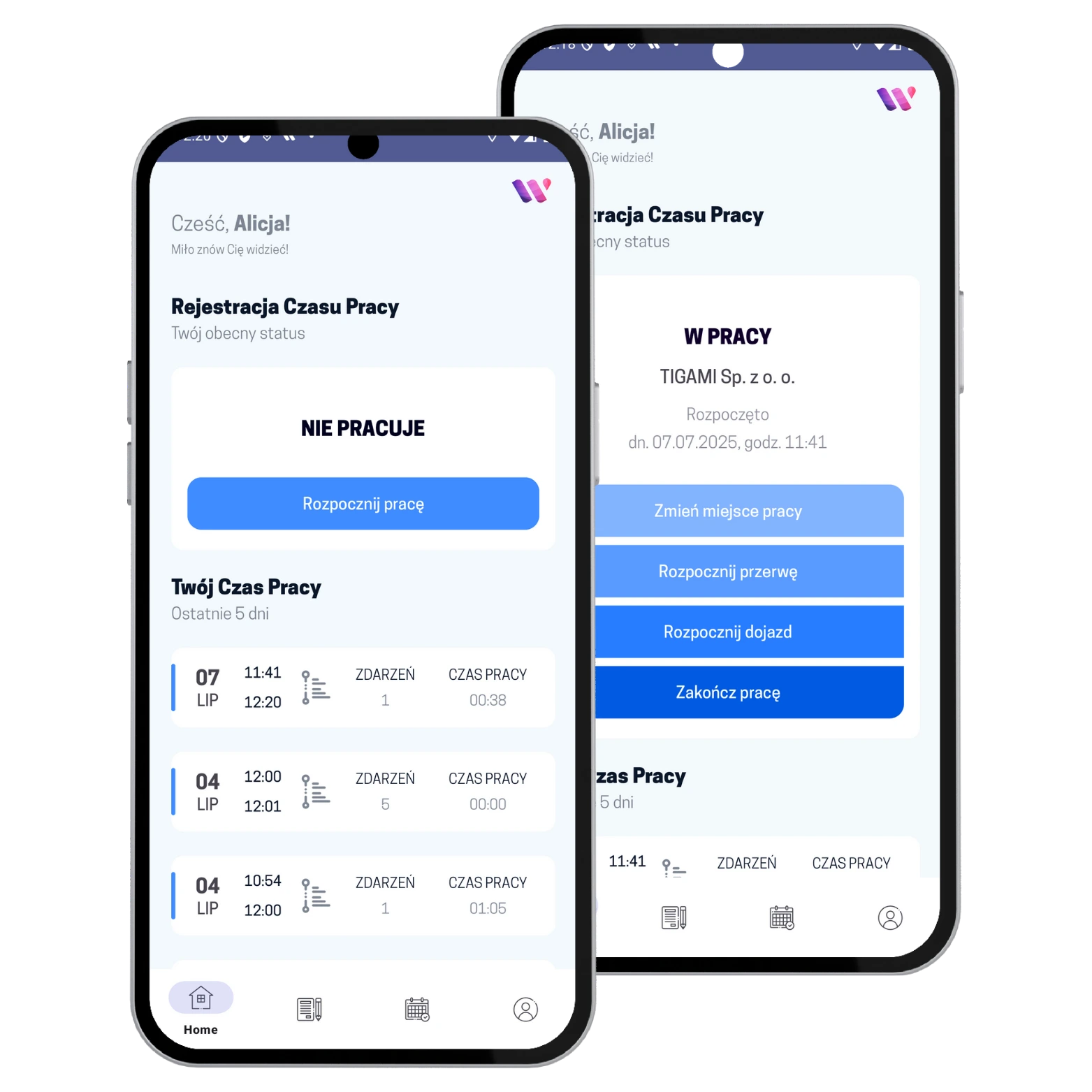 Aplikacja mobilna systemu rejestracji czasu pracy